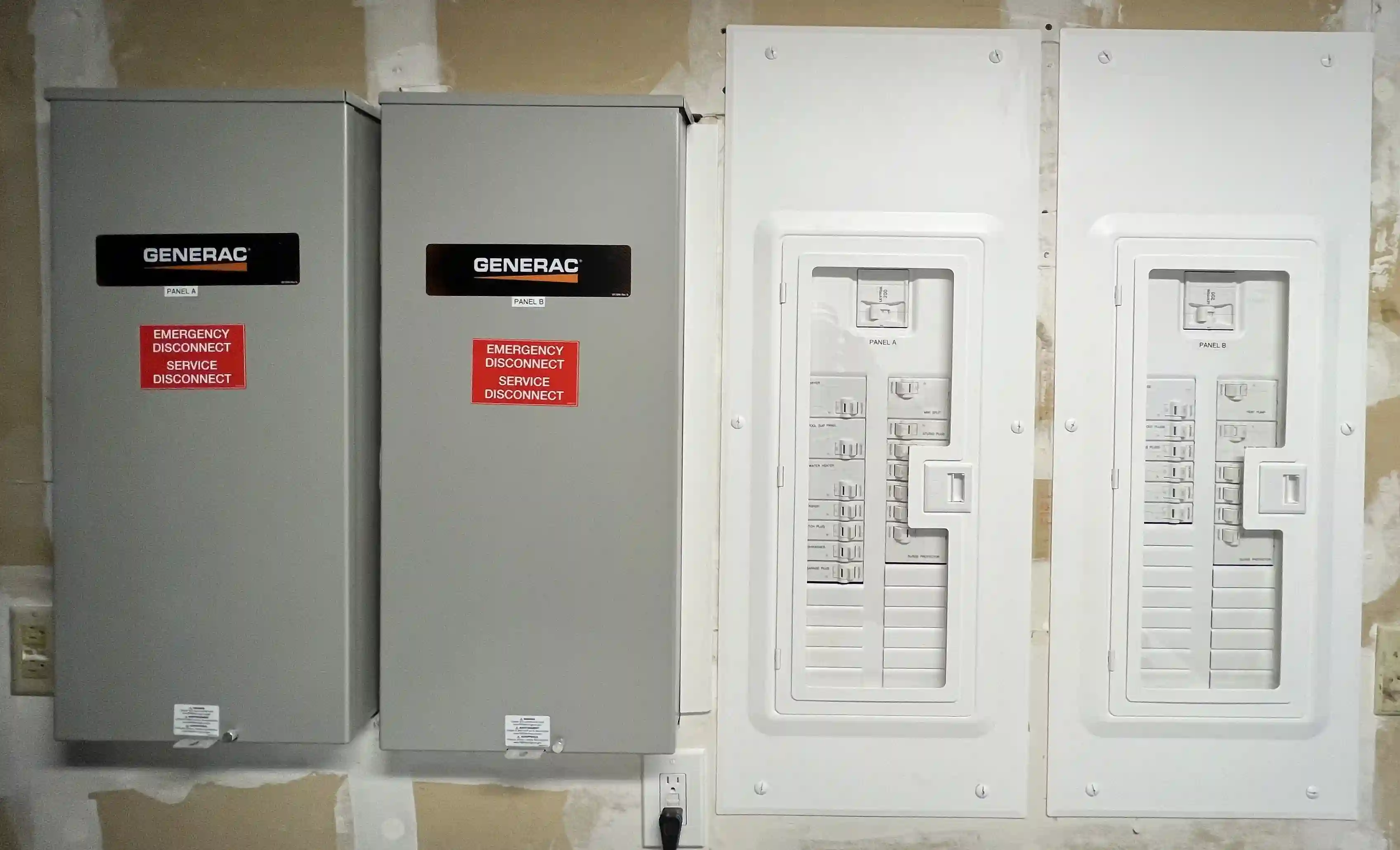 Two Generac Generator switch panels.